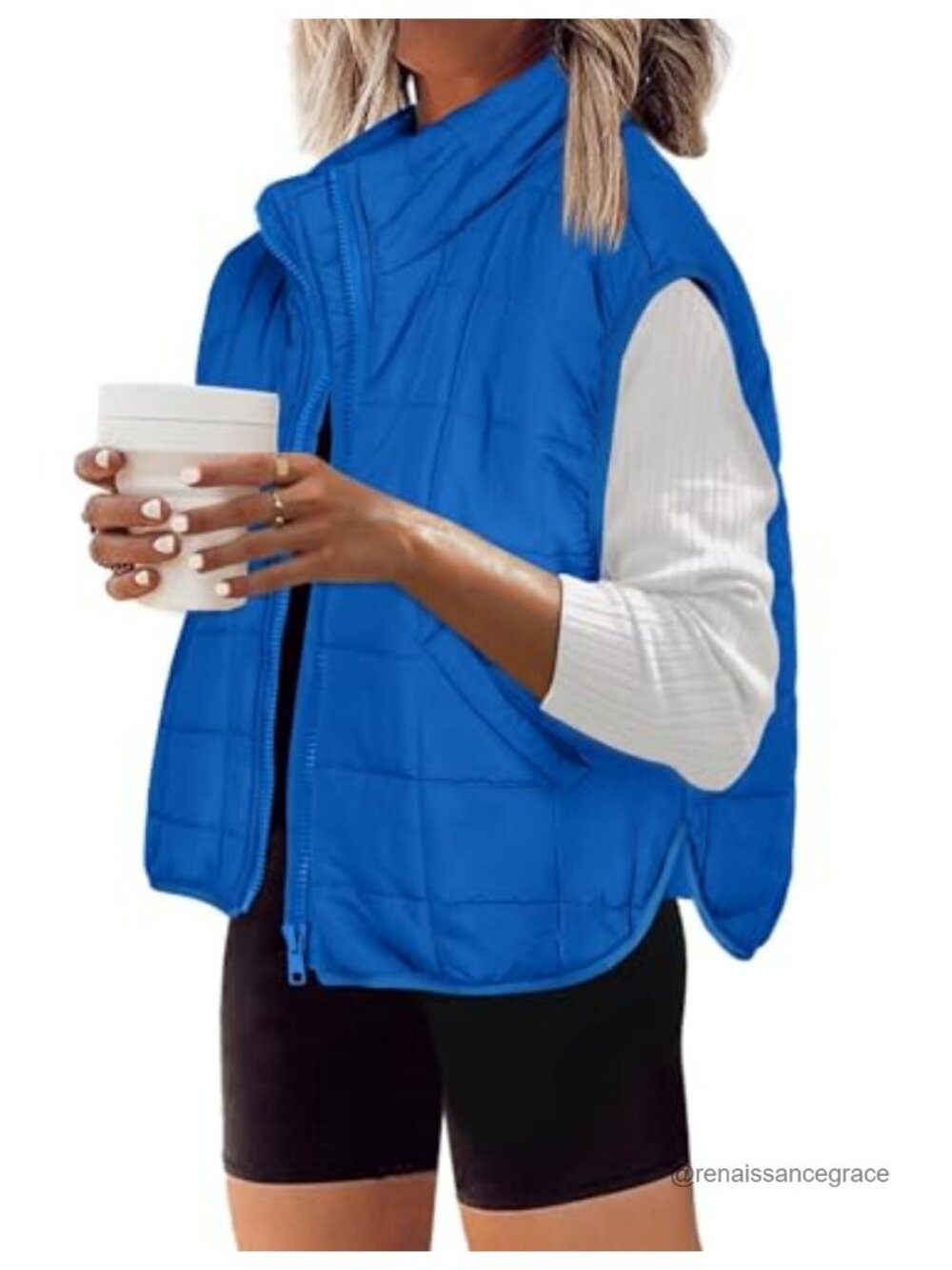 Sleeveless Zip Up Puffer Vest Quilted Lightweight Winter Outerwear